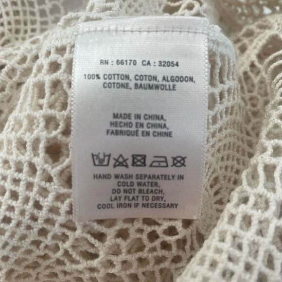 NWT Anthropologie Sparrow cream lace crochet scalloped poncho top - Picture 6 of 6